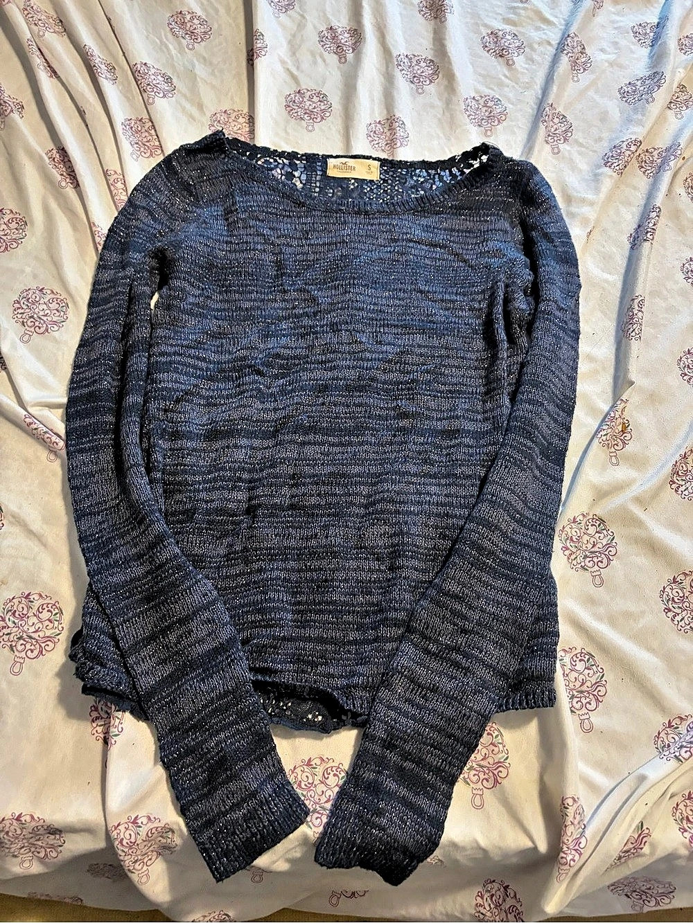Hollister Blue Knit Sweater Size Small Like New